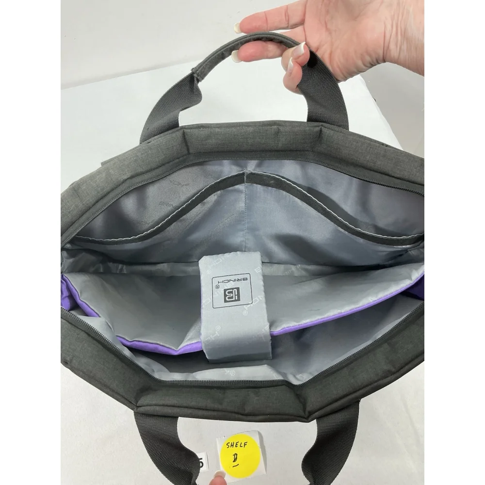 brinch laptop Messenger Bag Black Canvas Hand & Shoulder Strap 16x11.5x4